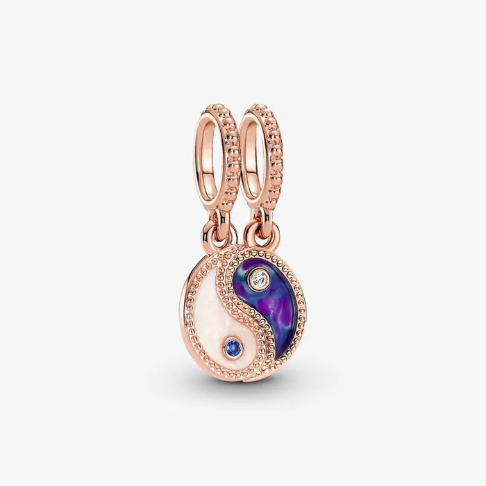 Dangle Charms Women Pandora Splittable Yin and Yang Sparkling Dangle Charm