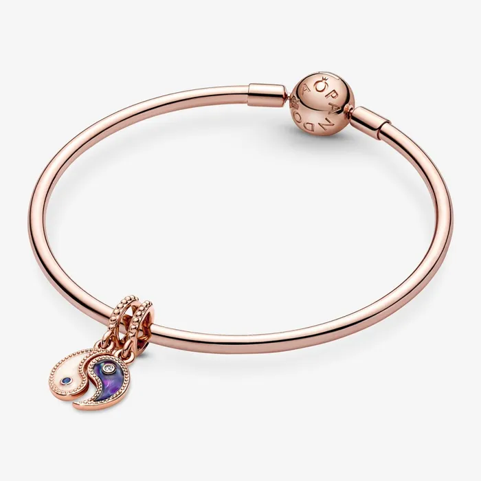 Dangle Charms Women Pandora Splittable Yin and Yang Sparkling Dangle Charm