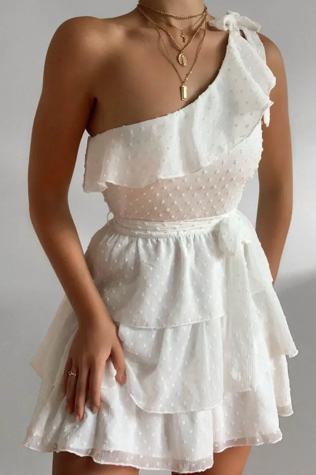 Darling I Am A Daydream Mini Dress 8211 One Shoulder Ruffle Dress In White Women Showpo Curve Clothes Darling I Am A Daydream Mini Dress 8211 One Shoulder Ruffle Dress In White Women Showpo Curve Clothes