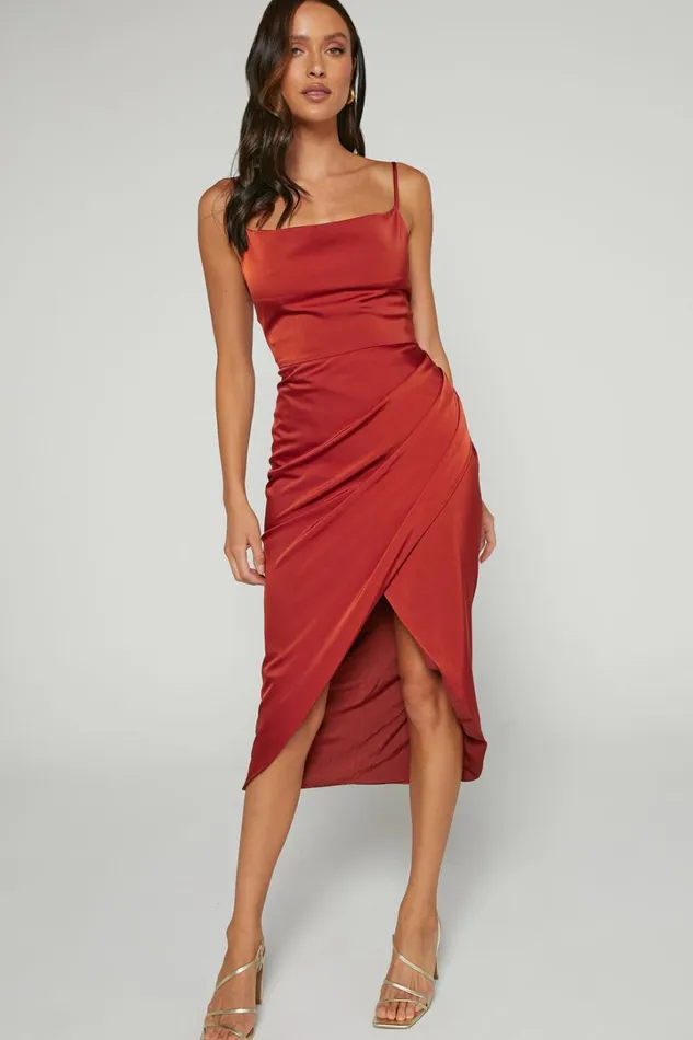 Dazzling Lights Midi Dress 8211 Cowl Neck Draped Dress In Copper Satin Women Showpo Curve Clothes Dazzling Lights Midi Dress 8211 Cowl Neck Draped Dress In Copper Satin Women Showpo Curve Clothes