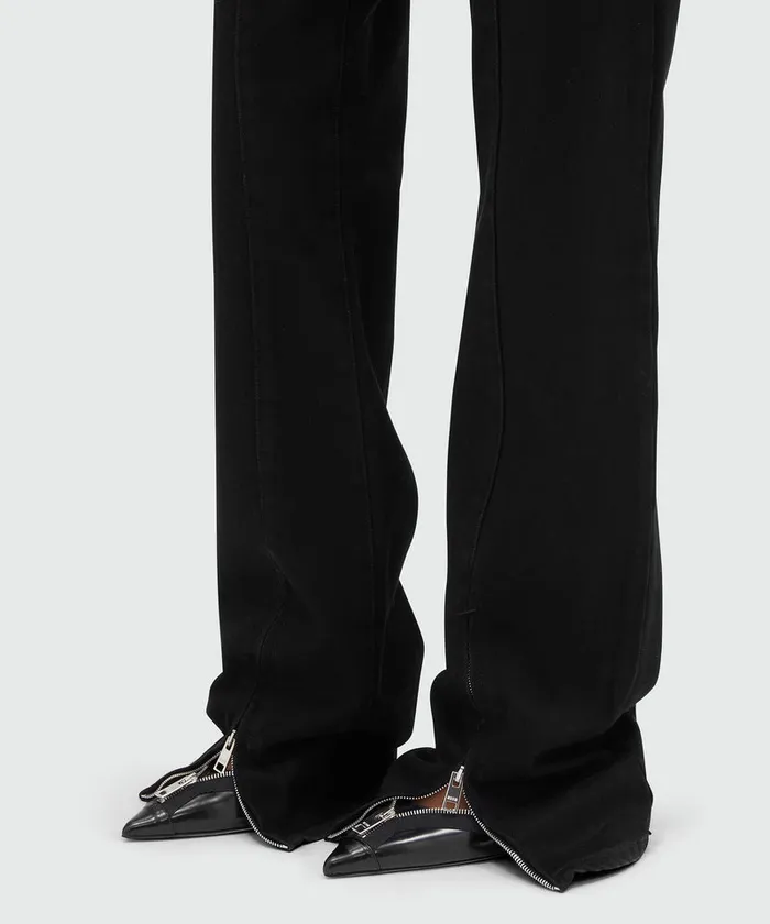 Denim Pants With Zipper Women MSGM Pants And Shorts