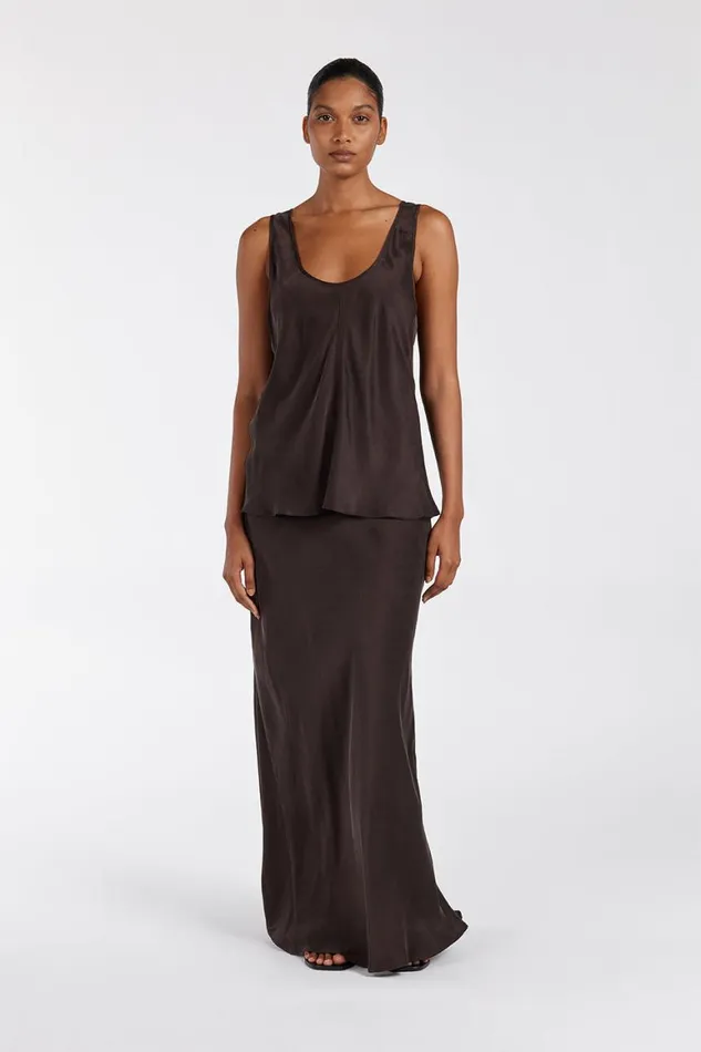 DISSH Event Dresses COLETTE BITTER CHOC SILK CAMI TOP 8211 Women