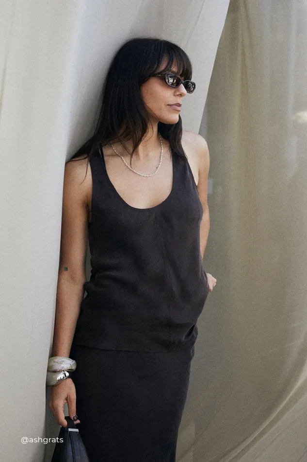 DISSH Event Dresses COLETTE BITTER CHOC SILK CAMI TOP 8211 Women