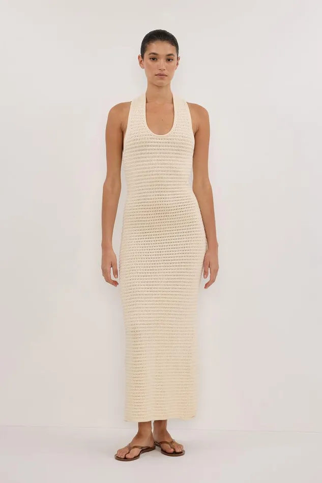 DISSH Knit Dresses GINA CREAM HALTER CROCHET DRESS 8211 Women