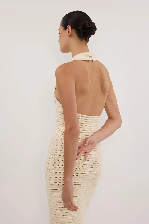 DISSH Knit Dresses GINA CREAM HALTER CROCHET DRESS 8211 Women