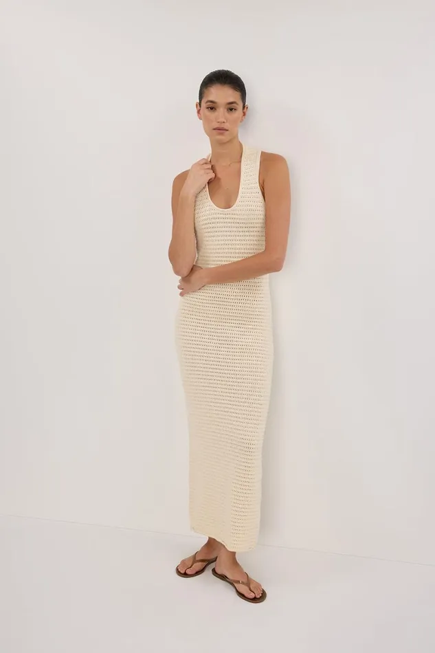 DISSH Knit Dresses GINA CREAM HALTER CROCHET DRESS 8211 Women