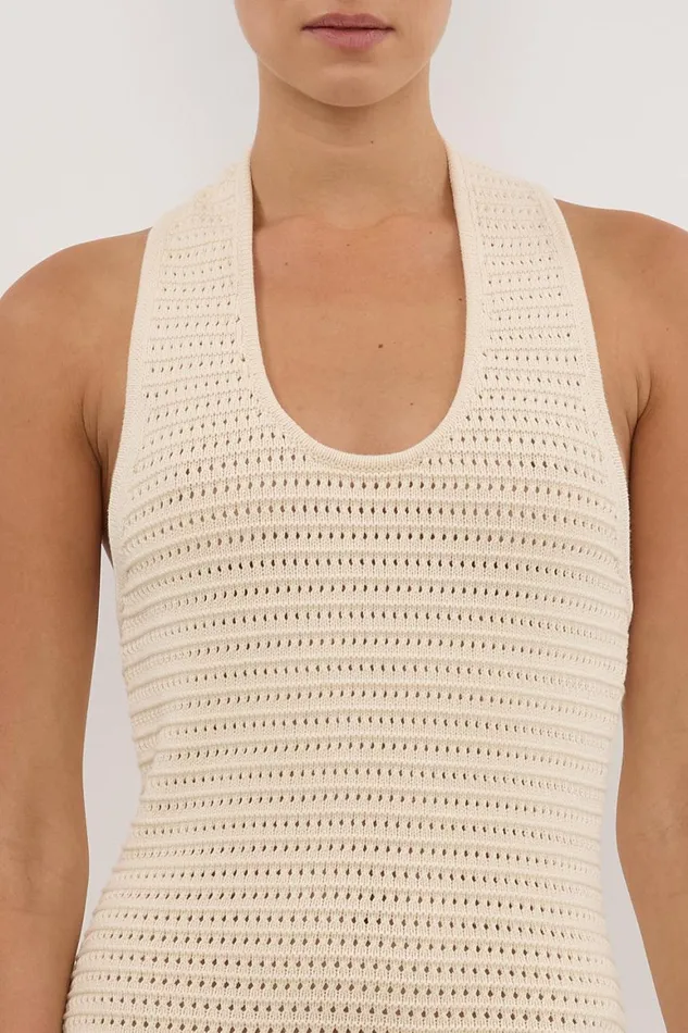 DISSH Knit Dresses GINA CREAM HALTER CROCHET DRESS 8211 Women