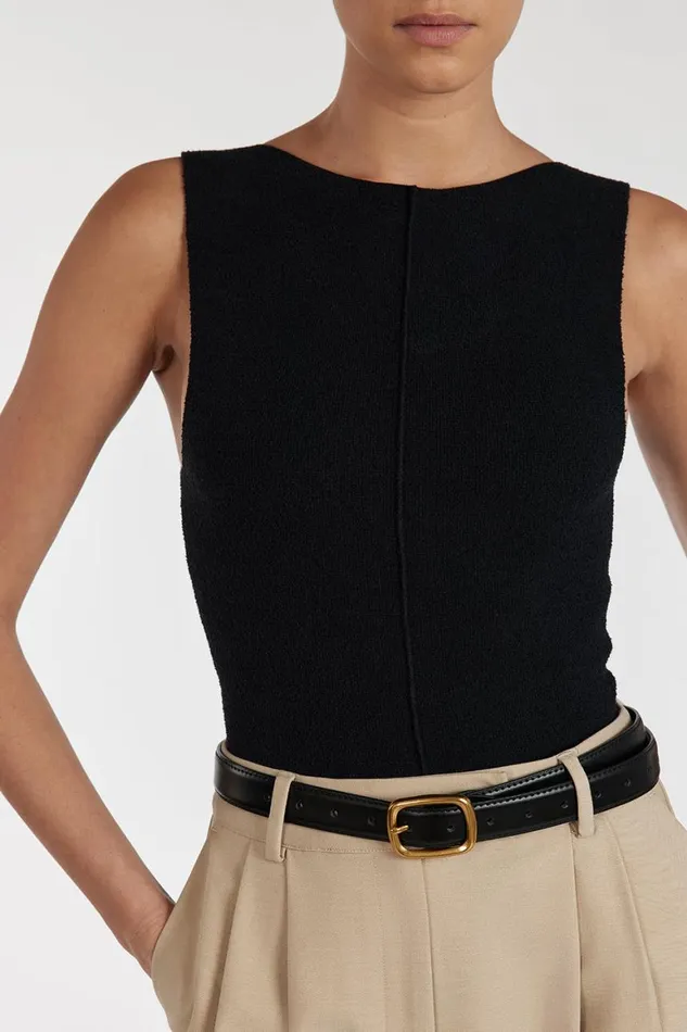 DISSH Knitted OWEN BLACK BOAT NECK TOP 8211 Women