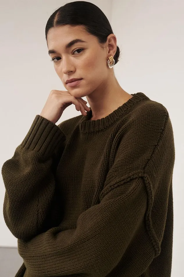 DISSH Knitted ROY OLIVE LONGLINE KNIT JUMPER 8211 Women