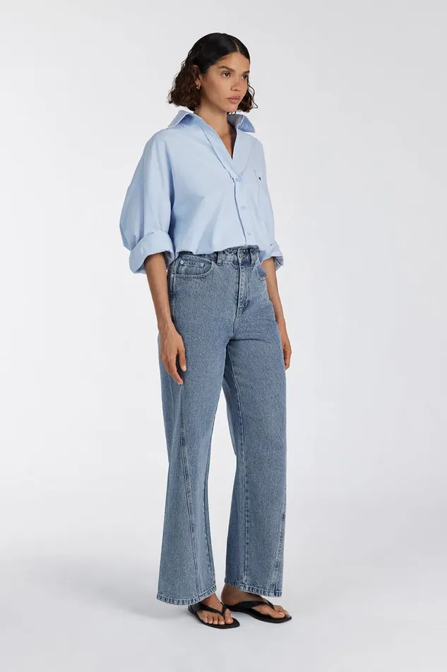 DISSH Long Sleeved RHEA BLUE COTTON SHIRT 8211 Women