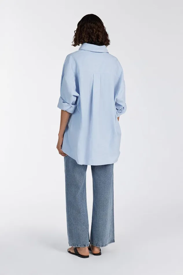 DISSH Long Sleeved RHEA BLUE COTTON SHIRT 8211 Women