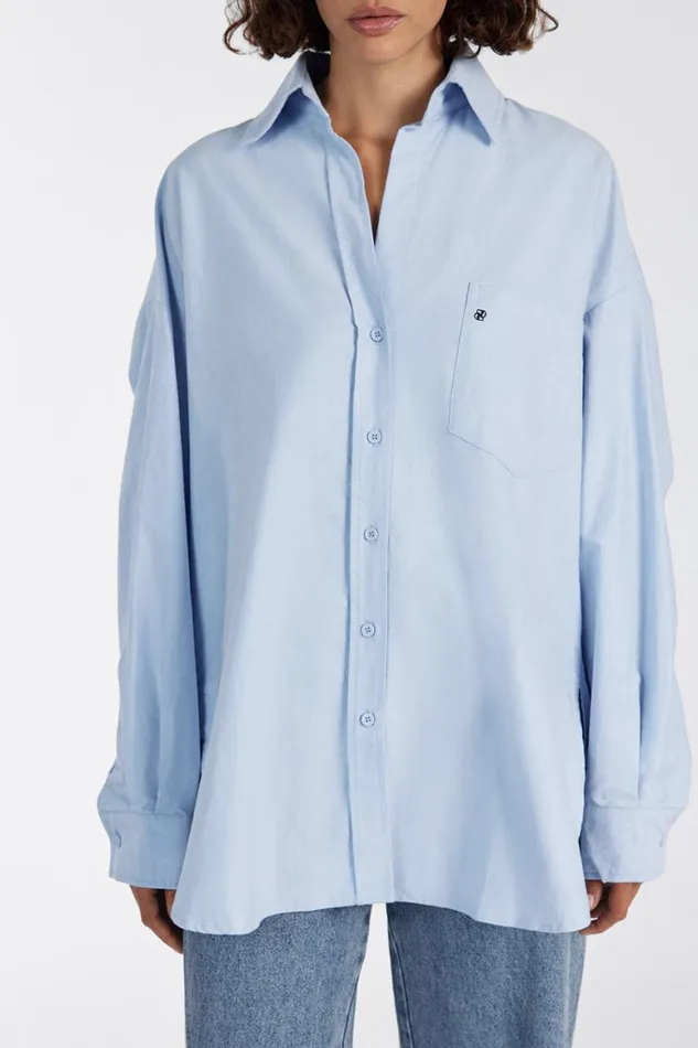 DISSH Long Sleeved RHEA BLUE COTTON SHIRT 8211 Women
