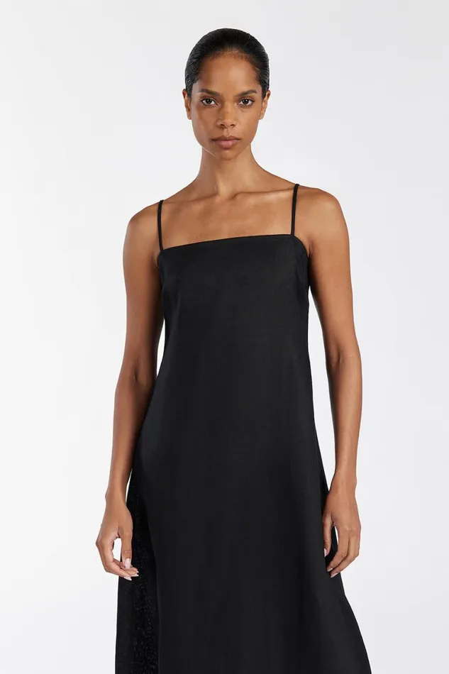 DISSH Maxi Dresses JEM BLACK LINEN MAXI DRESS 8211 Women
