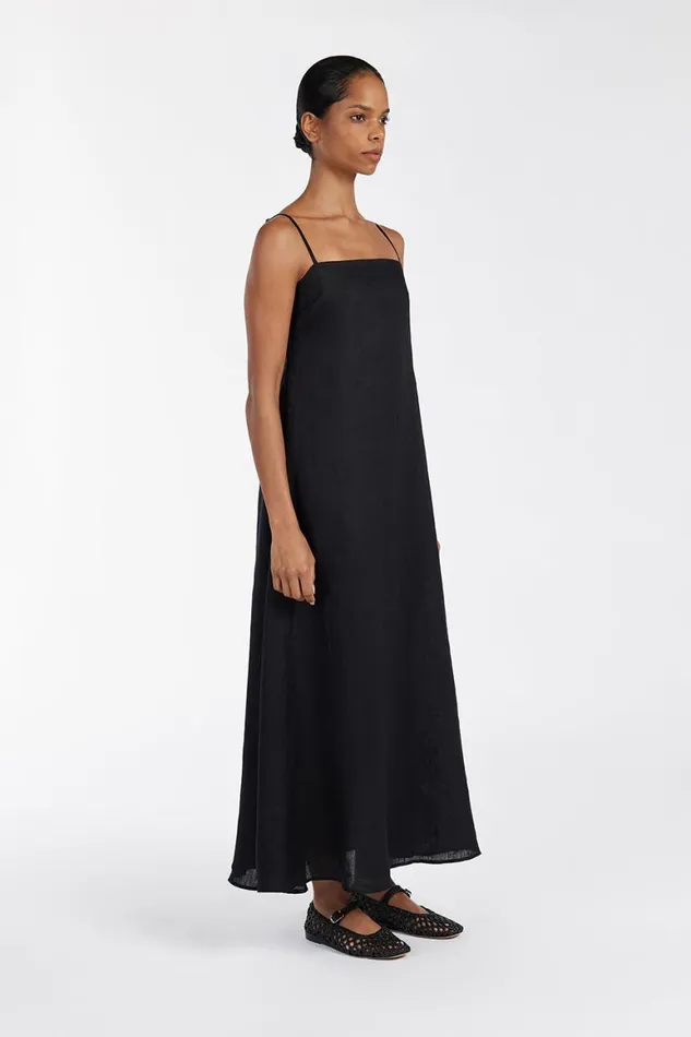 DISSH Maxi Dresses JEM BLACK LINEN MAXI DRESS 8211 Women