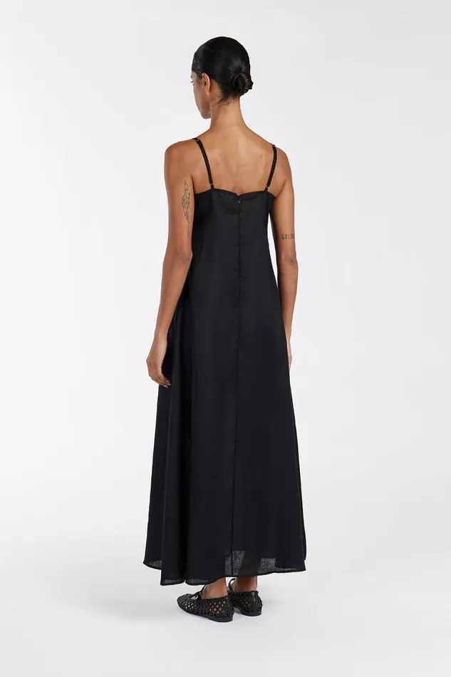 DISSH Maxi Dresses JEM BLACK LINEN MAXI DRESS 8211 Women