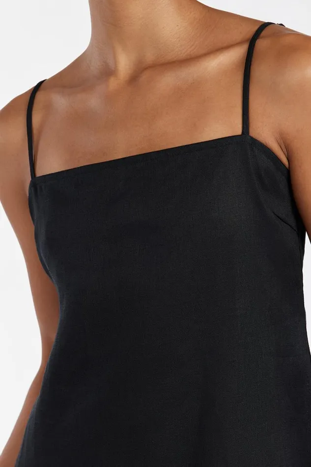DISSH Maxi Dresses JEM BLACK LINEN MAXI DRESS 8211 Women