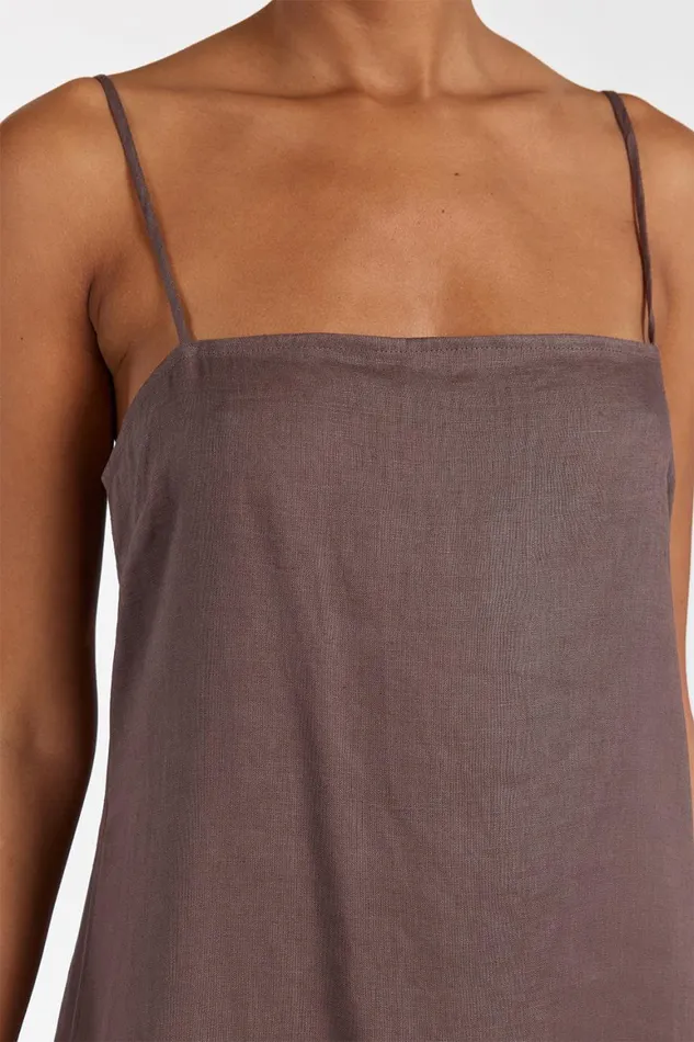 DISSH Maxi Dresses JEM CHOC LINEN MAXI DRESS 8211 Women