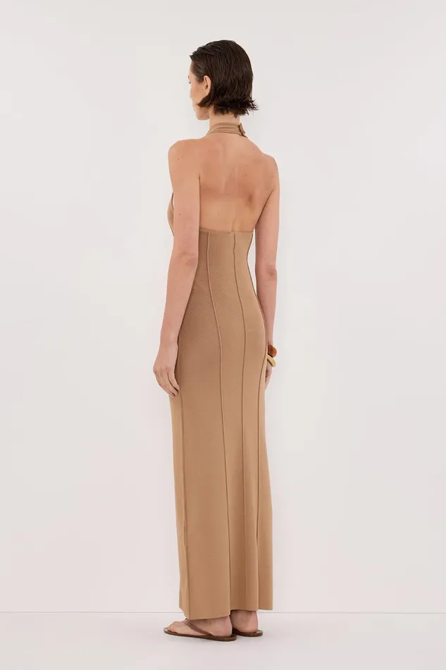 DISSH Maxi Dresses LISS TAN HALTER MAXI DRESS 8211 Women