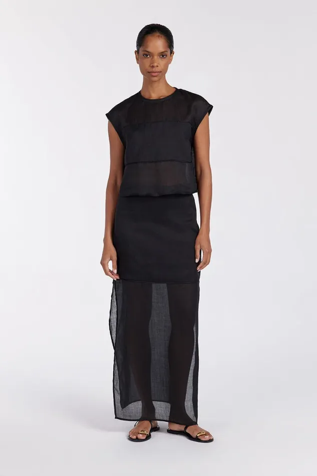 DISSH Midi KAI BLACK RAMIE MIDI SKIRT 8211 Women