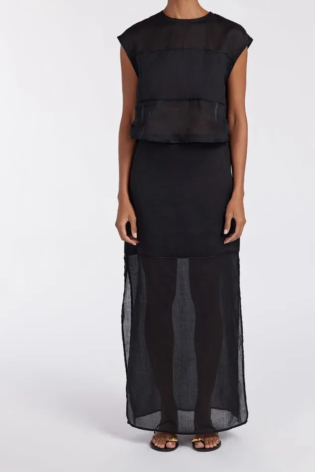 DISSH Midi KAI BLACK RAMIE MIDI SKIRT 8211 Women