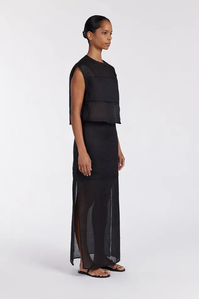 DISSH Midi KAI BLACK RAMIE MIDI SKIRT 8211 Women