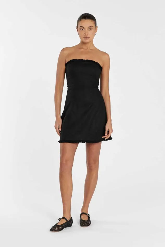 DISSH Mini Dresses ZAHARA BLACK FRINGED MINI DRESS 8211 Women