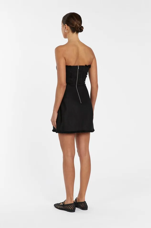 DISSH Mini Dresses ZAHARA BLACK FRINGED MINI DRESS 8211 Women