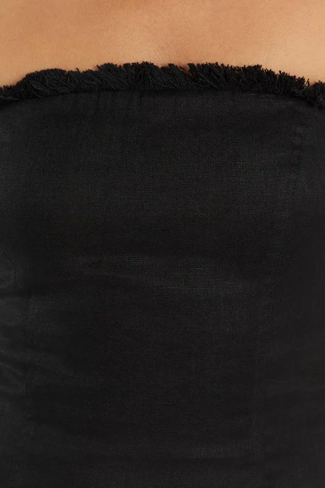 DISSH Mini Dresses ZAHARA BLACK FRINGED MINI DRESS 8211 Women