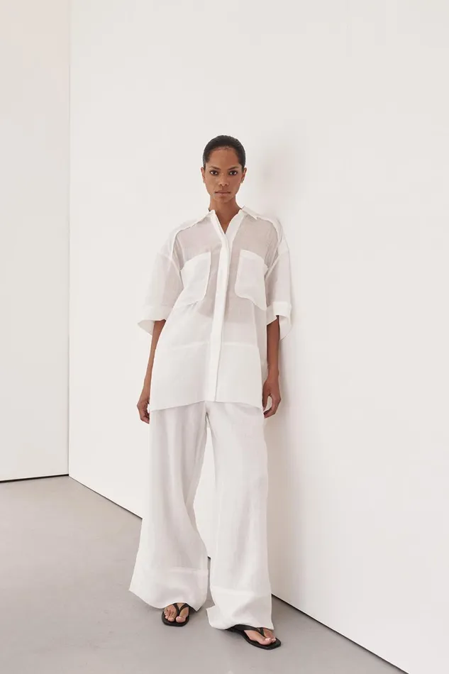 DISSH Pants KAI WHITE RAMIE RESORT PANT 8211 Women