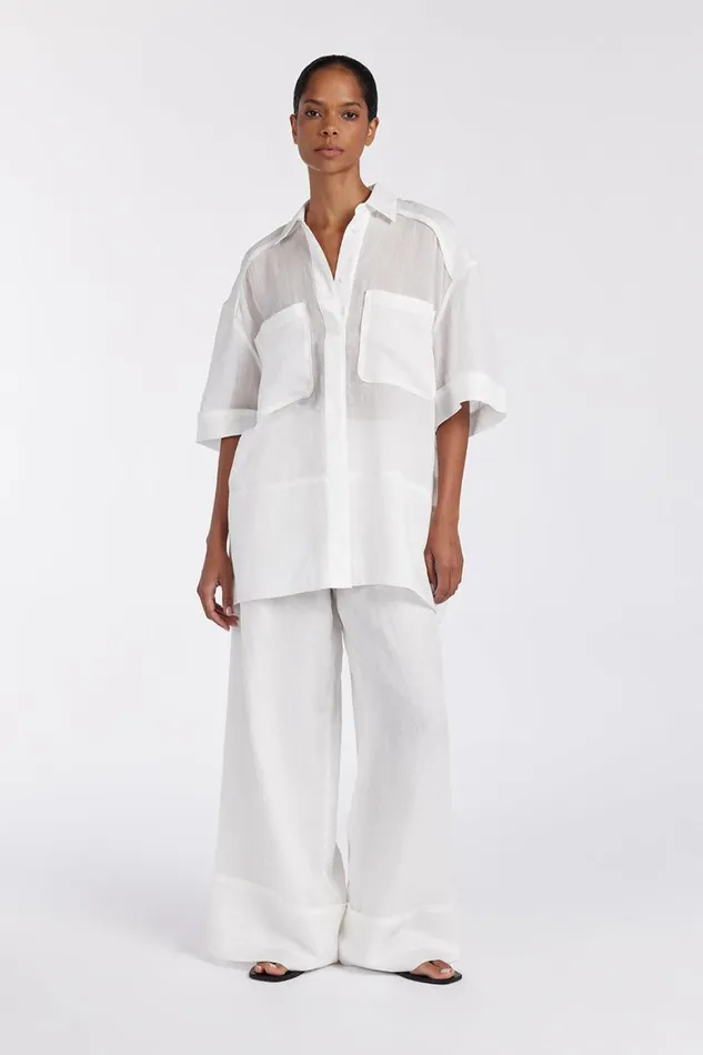 DISSH Pants KAI WHITE RAMIE RESORT PANT 8211 Women
