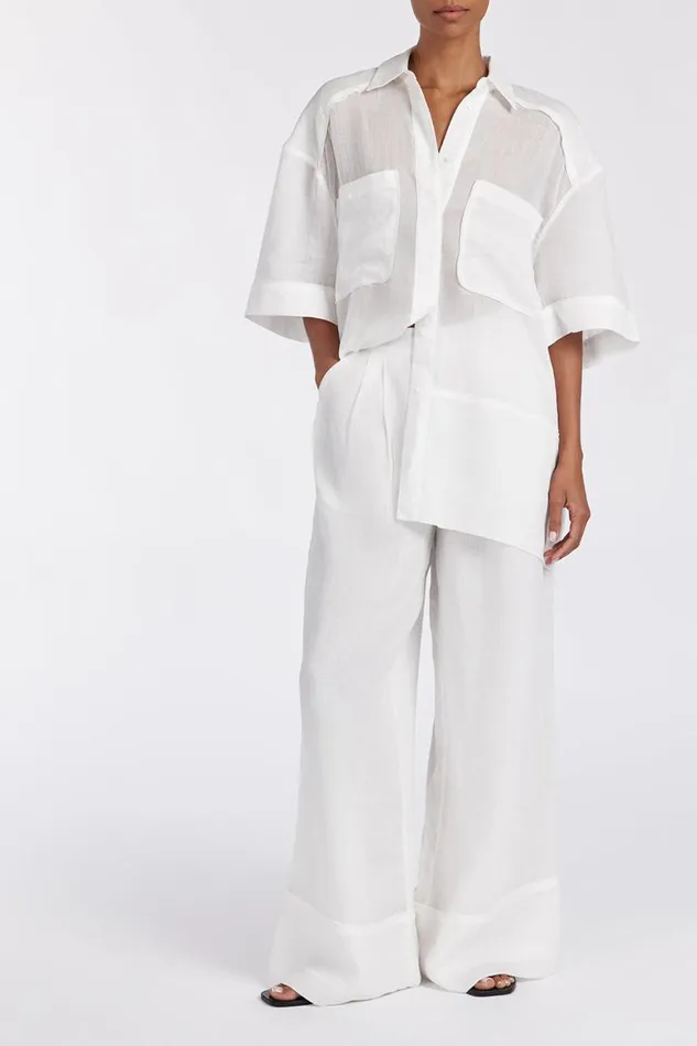DISSH Pants KAI WHITE RAMIE RESORT PANT 8211 Women