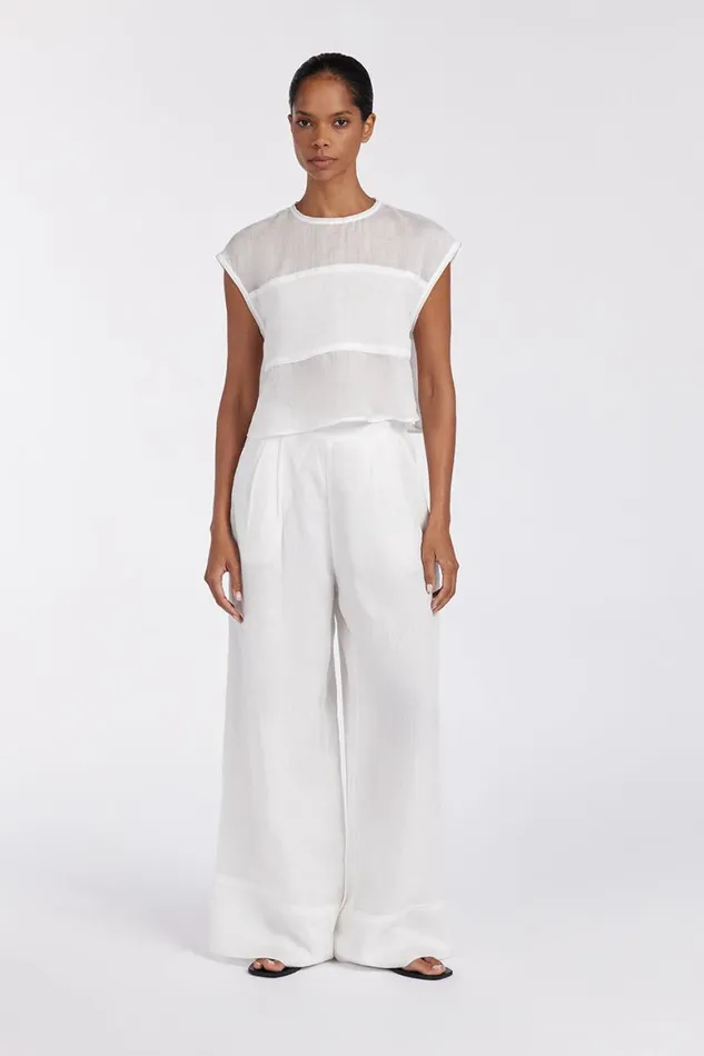 DISSH Pants KAI WHITE RAMIE RESORT PANT 8211 Women