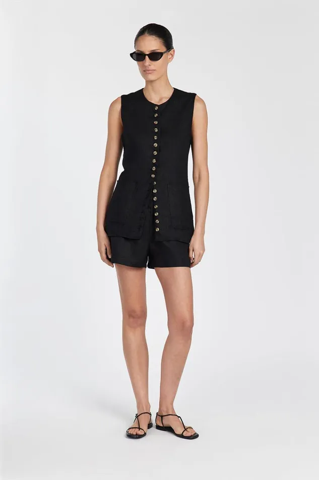 DISSH Shorts CORY BLACK LINEN SHORT 8211 Women