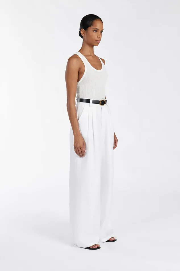 DISSH Tanks ALMA WHITE TEXTURED SCOOP KNIT TANK 8211 Women