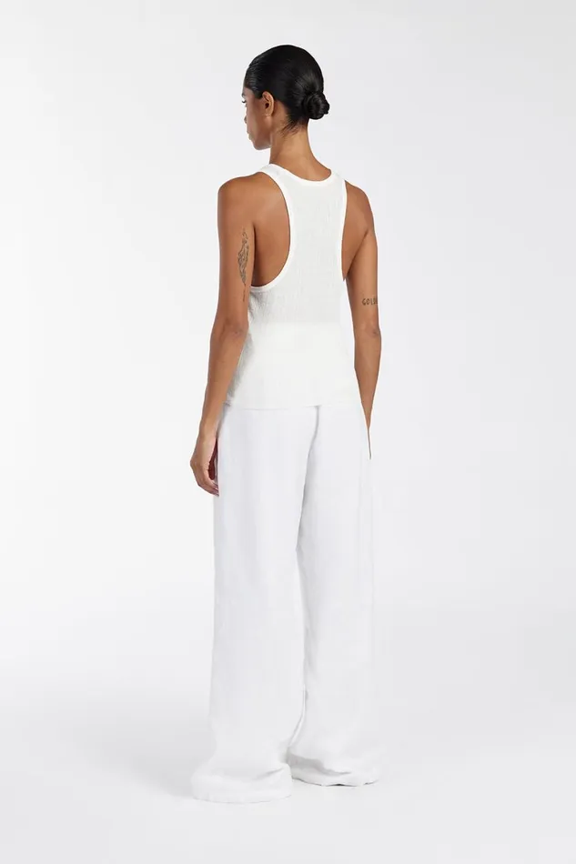 DISSH Tanks ALMA WHITE TEXTURED SCOOP KNIT TANK 8211 Women