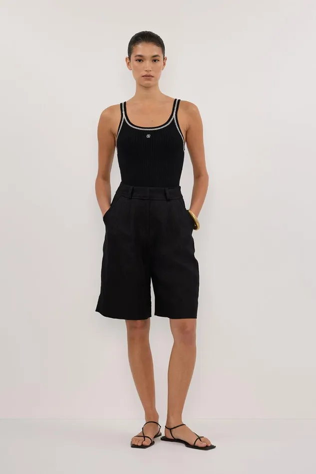 DISSH Tanks SIGNATURE BLACK CONTRAST SCOOP TANK 8211 Women
