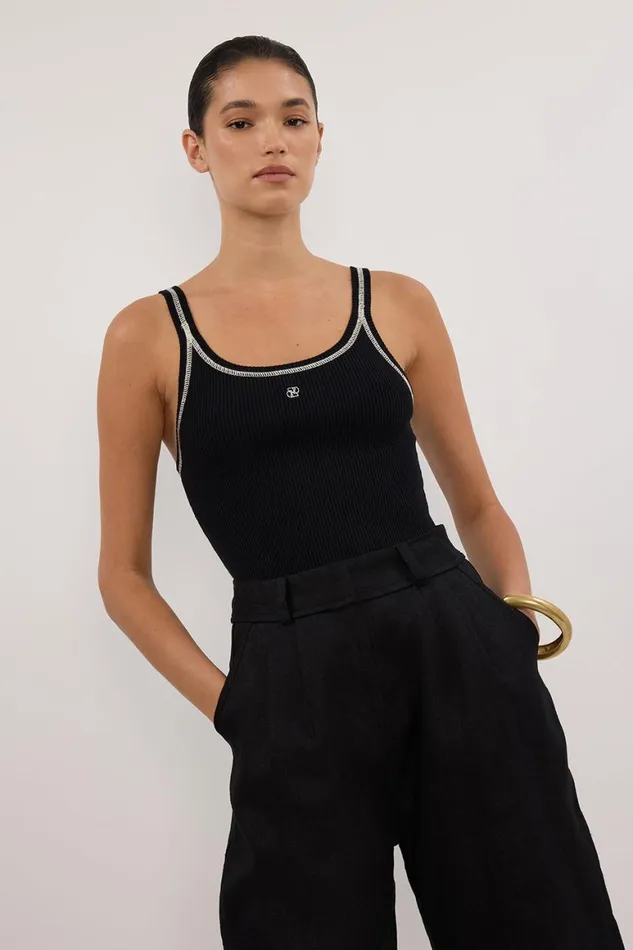 DISSH Tanks SIGNATURE BLACK CONTRAST SCOOP TANK 8211 Women
