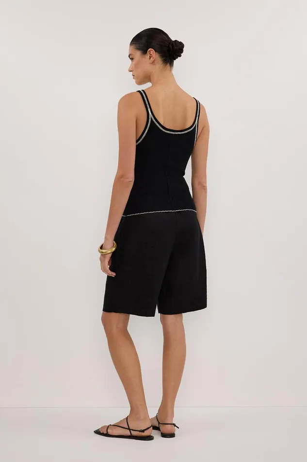 DISSH Tanks SIGNATURE BLACK CONTRAST SCOOP TANK 8211 Women