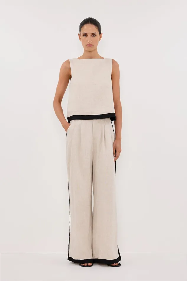 DISSH Tops EBONY NATURAL LINEN TOP 8211 Women