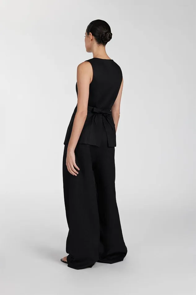 DISSH Vests ALESSIA BLACK LINEN VEST 8211 Women