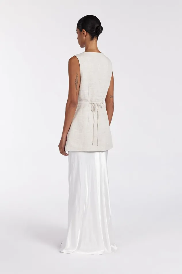 DISSH Vests BAYLEE NATURAL SLEEVELESS LINEN TOP 8211 Women