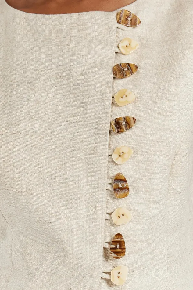 DISSH Vests BAYLEE NATURAL SLEEVELESS LINEN TOP 8211 Women