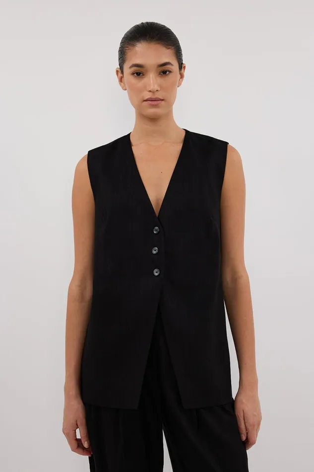 DISSH Vests BRAX BLACK LONGLINE VEST 8211 Women