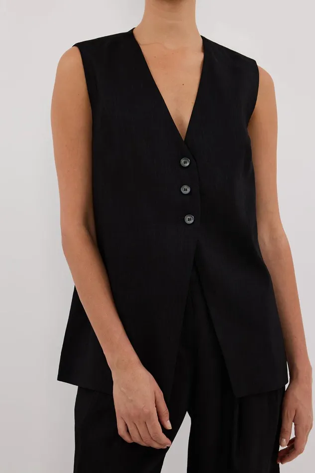 DISSH Vests BRAX BLACK LONGLINE VEST 8211 Women