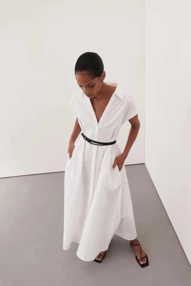 DISSH White Dresses KAYLYN WHITE SHIRT DRESS 8211 Women