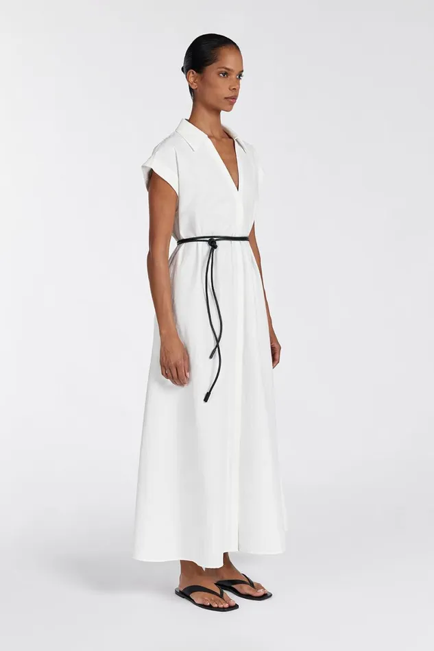 DISSH White Dresses KAYLYN WHITE SHIRT DRESS 8211 Women