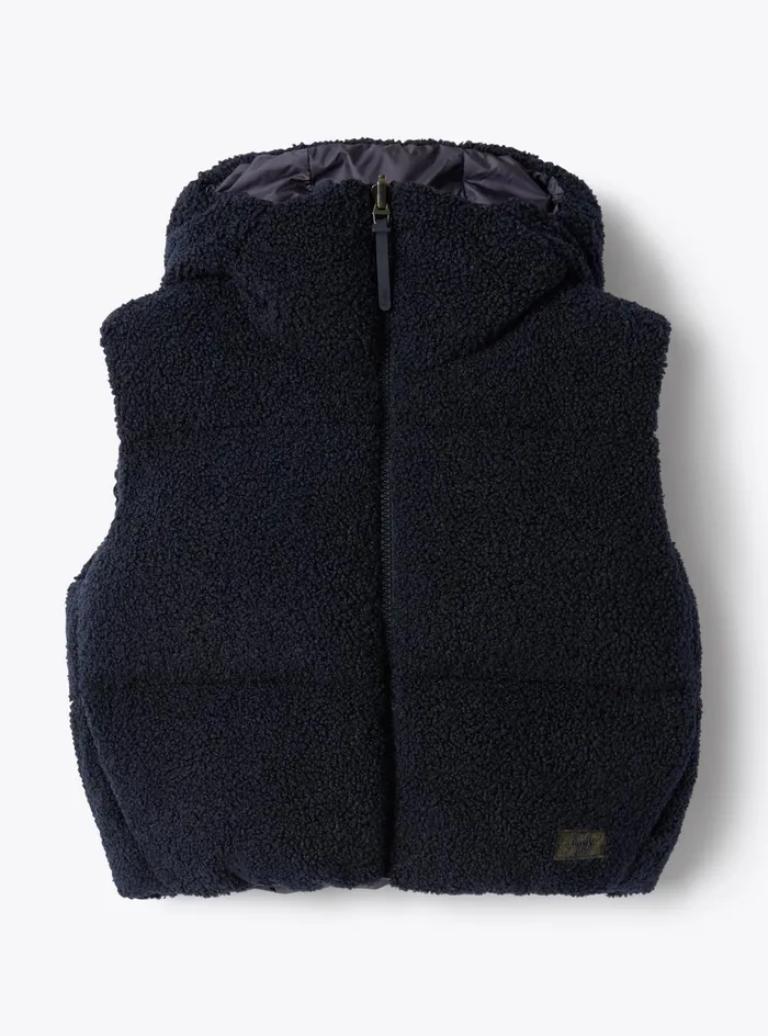Downjackets Girl 216Boy 216 Il Gufo Reversible Curly Fleece Vest
