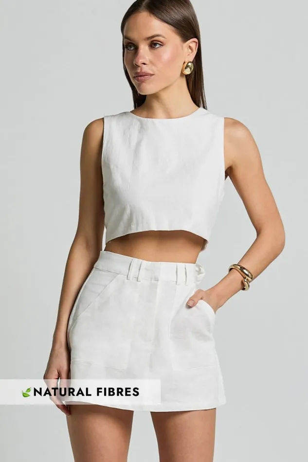Dream Skort 8211 High Waisted A Line Skort In Off White Women Showpo Shorts