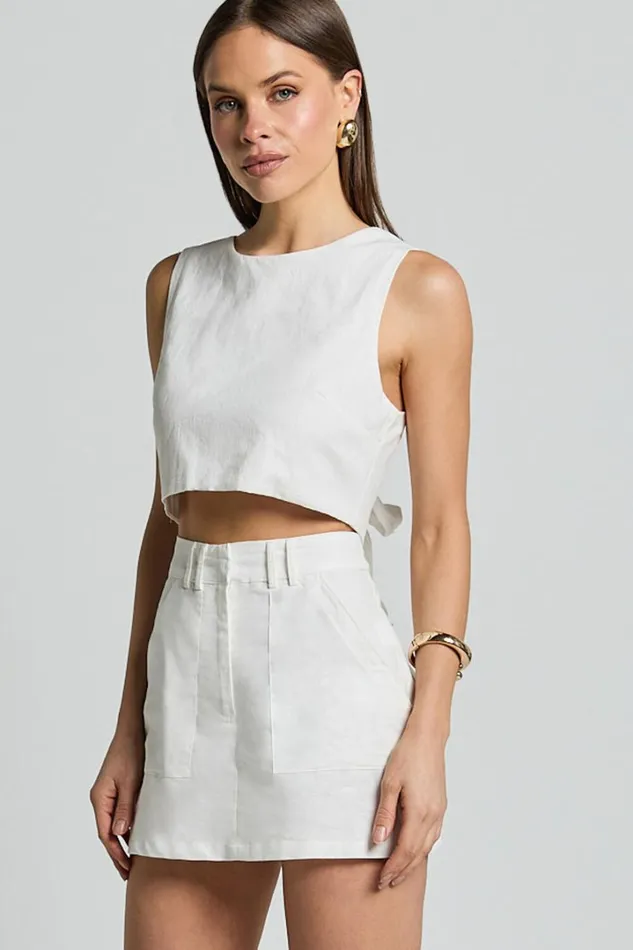 Dream Skort 8211 High Waisted A Line Skort In Off White Women Showpo Shorts