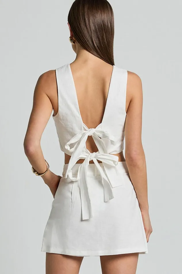 Dream Skort 8211 High Waisted A Line Skort In Off White Women Showpo Shorts